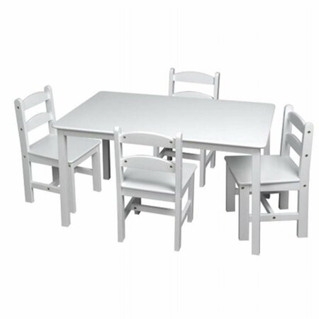 SEATSOLUTIONS White Rectangle Square table with 4 Chairs SE3508579